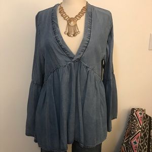 Chambray boho top